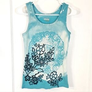 Tie-Dye Floral Tank Top